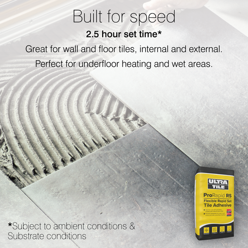 UltraTile ProRapidRS Tile Adhesive - Flexible Rapid Setting - Pallet 54 Bags