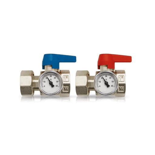 Ball Valve & Temperature Gauge - Underfloor Heating Direct