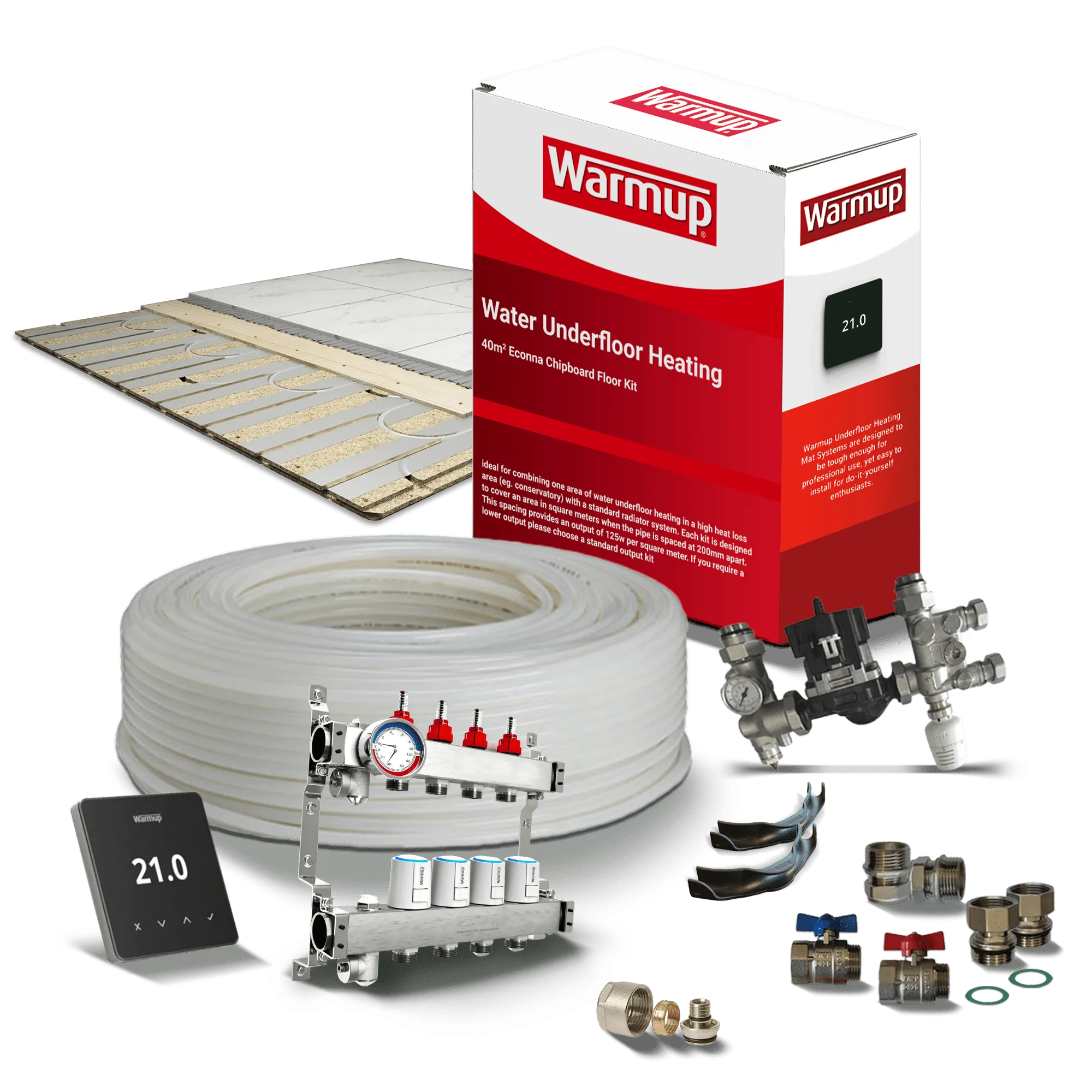 Warmup VLo Econna-12 Water Underfloor Heating & Chipboard Kit
