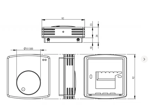 Heatmiser DS1-L Central Heating Dial Thermostat (with screen)