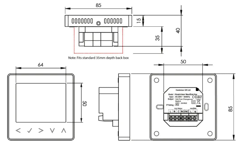 Heatmiser neoStat-HW Hot Water Programmer