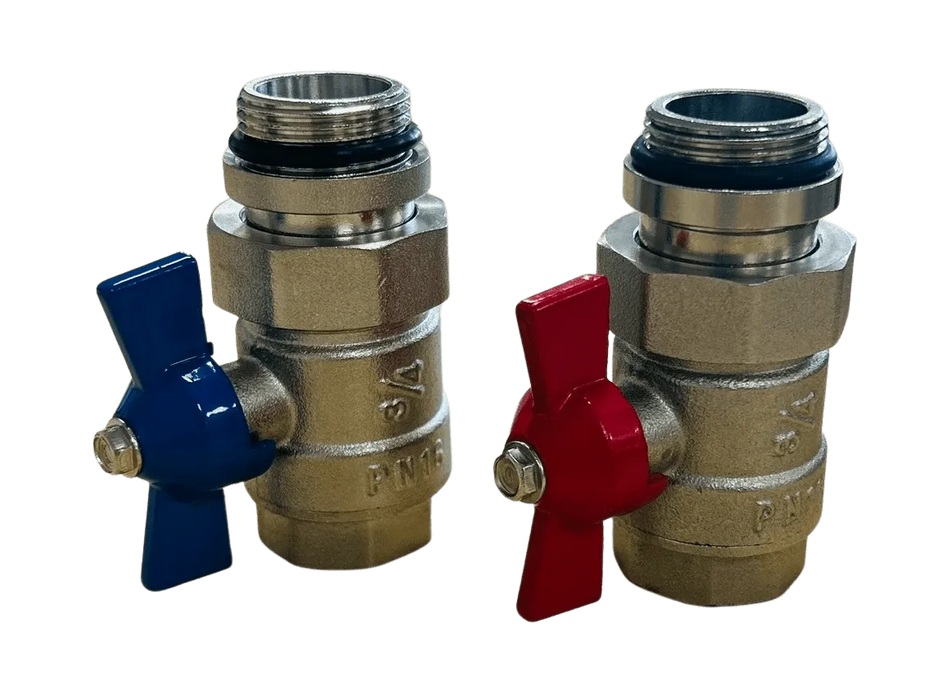 Manifold 3/4" Ball Valve Pair - Underfloor Heating Direct